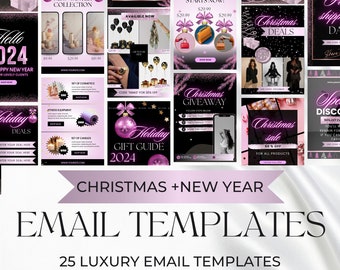 Pink email template, Christmas Email Templates , Email newsletter Canva template, Email Marketing Template for Christmas Editable Email