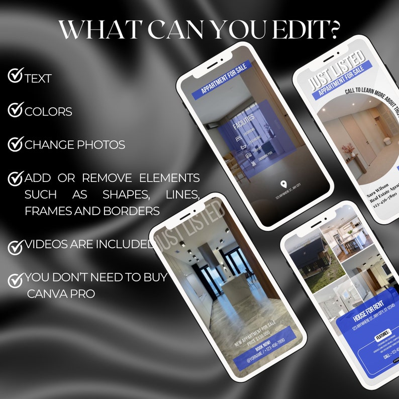 60 Real Estate Reel Templates Rieltor Tiktok and Instagram Reels Blue
