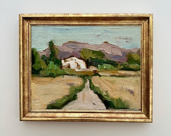 Country House and Mountain Landscape Oil Painting — DIYASANAT Landscape Collection