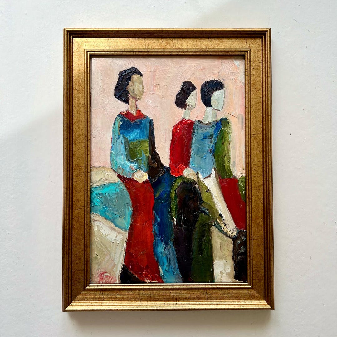 Women Horse Riders Oil Painting – Equestrian Art, Female Figures on ...