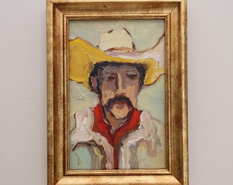 Cowboy Portrait Oil Painting — DIYASANAT Western Collection