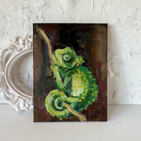 Chameleon Painting - Etsy
