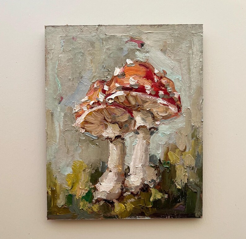 Fly Agaric Original Oil Painting — DIYASANAT Still Life & Nature Collection image 4