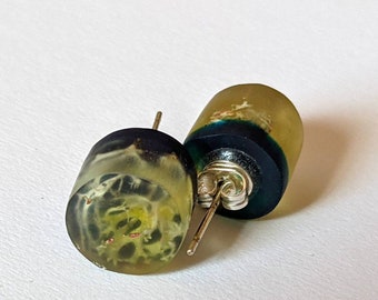 Real Lichen Stud Earrings; Unique Lichen Jewellery; nature earrings; woodland earrings; botanical earrings; botanical jewellery