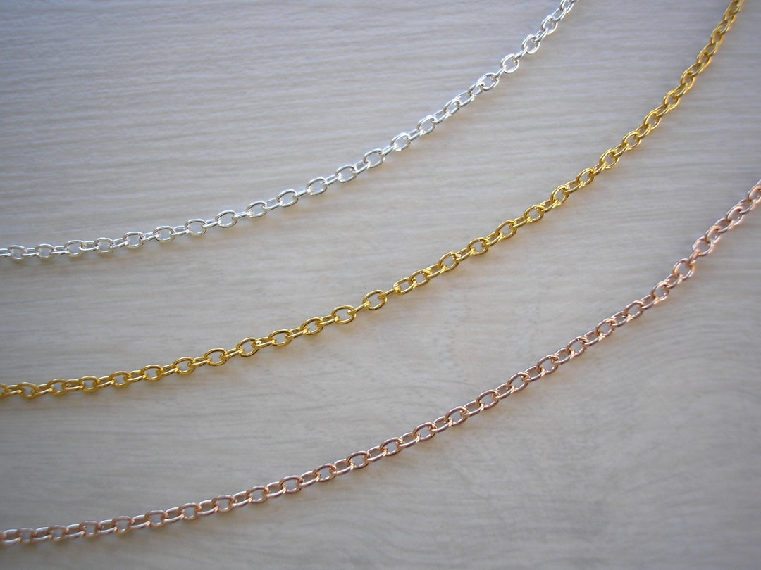 Plain Simple Fine Cable Chain Necklace or Bracelet With a Little