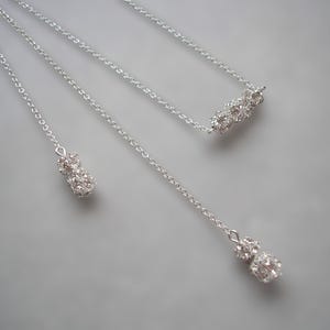 Dainty Crystal Diamante Backdrop Necklace in Silver, Silver AB, Gold or Rose Gold