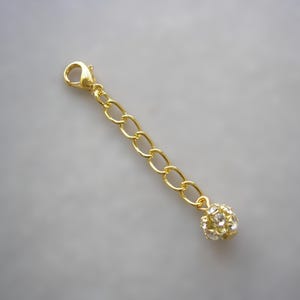 Pave Diamante Extension Chain to extend a Necklace Bracelet or Anklet, Jewelry Extender in Silver Gold or Rose Gold plated, CHOOSE LENGTH