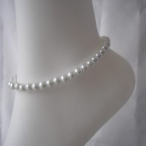 Pearl Ankle Bracelet, Simple Pearl Anklet, Bridal Bridesmaid Prom Foot Jewellery