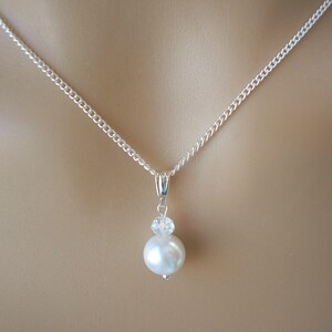 Simple Single Pearl Necklace for Women Girls Brides Bridesmaid Gift Wedding Prom Party