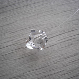 Crystal Necklace, Single Chunky Austrian Crystal giving the Illusion of Floating on Invisible Cord