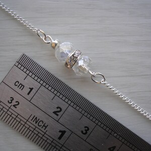 Chaîne en cristal à clipser au dos pour un collier Fait main sur commande avec des cristaux transparents et des strass en or argenté ou en or rose pour une robe de mariée image 8