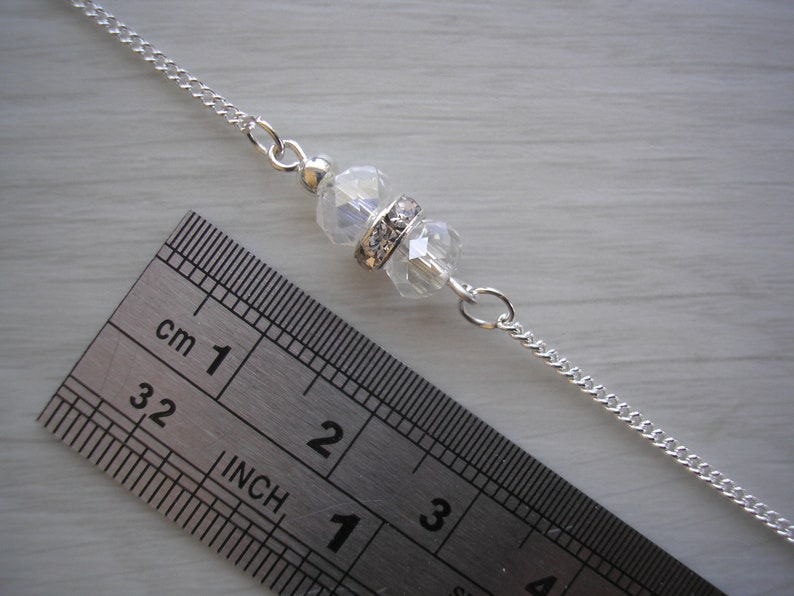 Chaîne en cristal à clipser au dos pour un collier Fait main sur commande avec des cristaux transparents et des strass en or argenté ou en or rose pour une robe de mariée image 8