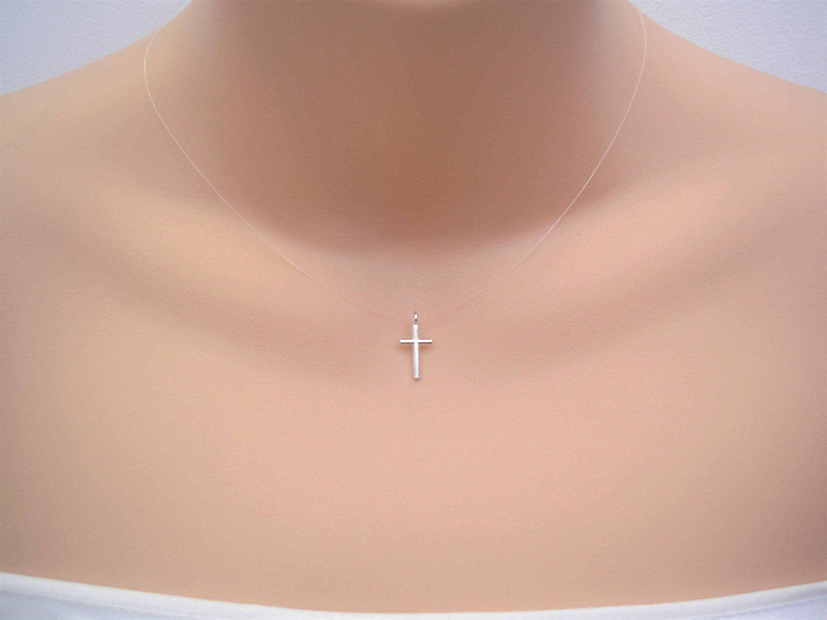 Invisible Cross Necklace - Etsy