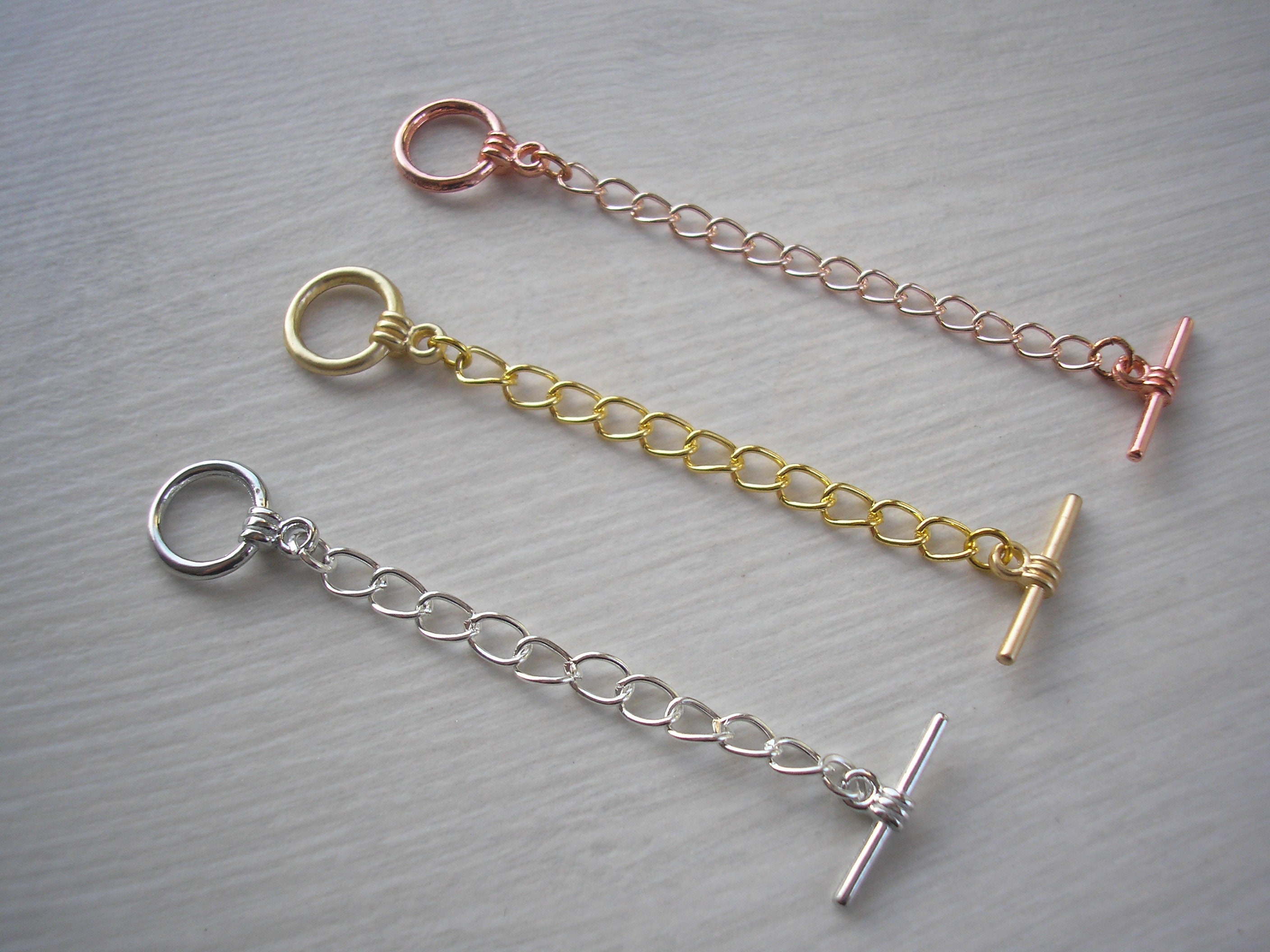 Necklace Chain Extender, 5mm Curb Links with Drop 2 Inches, Antiqued Brass  (5 Pieces) 
