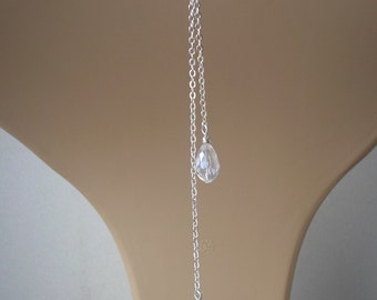 Crystal Drop Back Necklace Attachment for a Wedding Dress