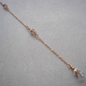 Chaîne en cristal à clipser au dos pour un collier Fait main sur commande avec des cristaux transparents et des strass en or argenté ou en or rose pour une robe de mariée image 5