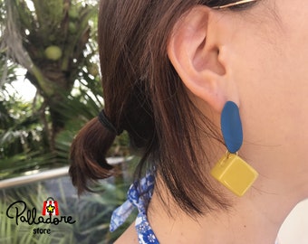 Colorful Unique Dangle Earrings, Geometric Shape, Christmas Earring for Women, Statement Earrings for Women, Special gift for her