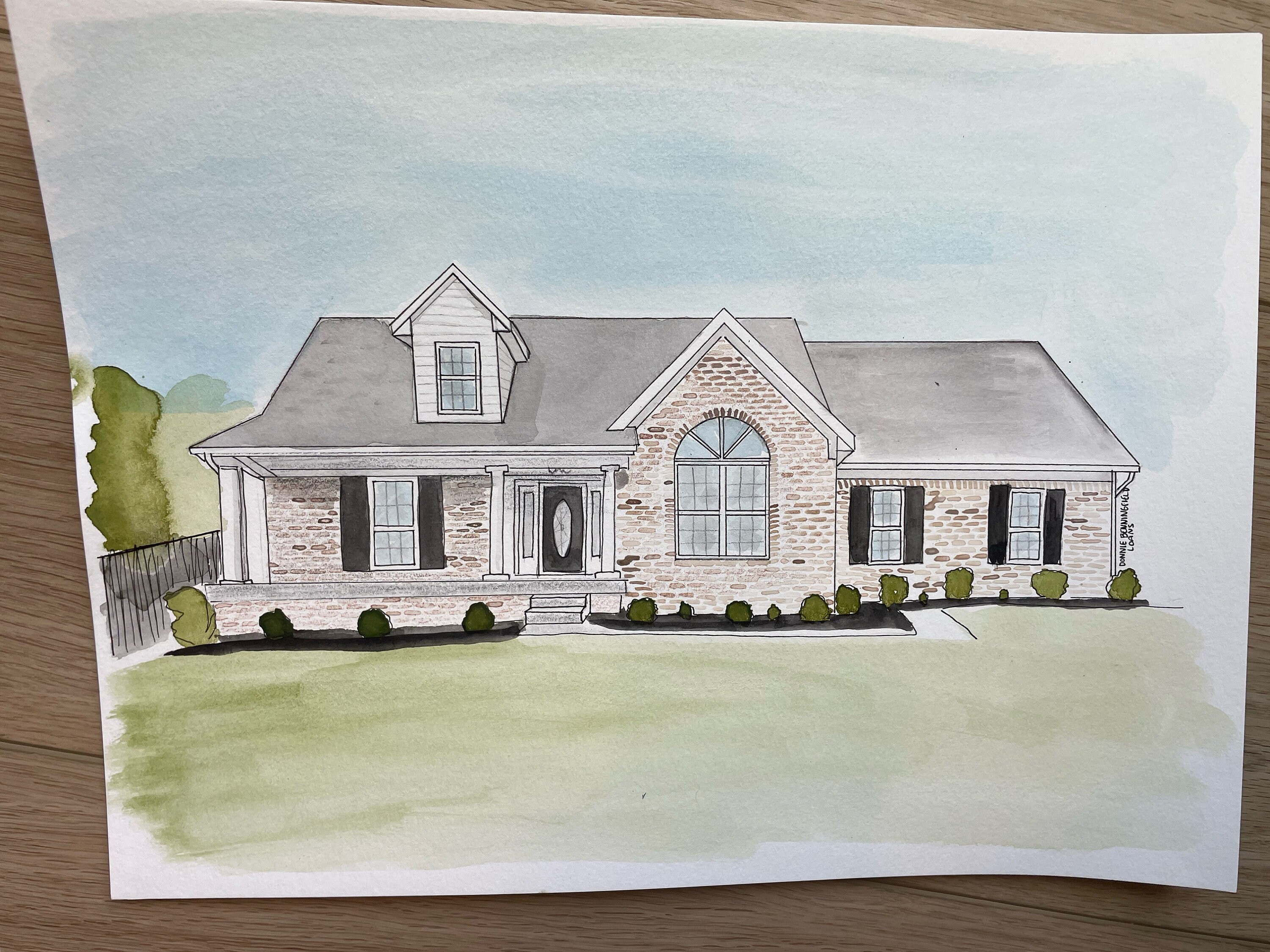 Unique Christmas Hand Painted Custom House Watercolor Home Portrait ...
