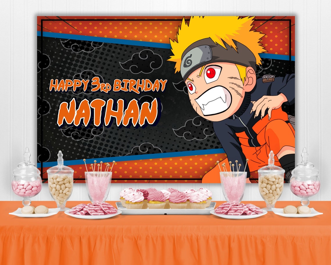 Naruto Birthday Backdrop Personalized Party Banner PRINTED | Etsy