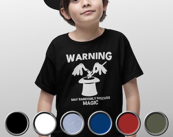 Magie-Fan-T-Shirt Lustige Warnung kann zufällig Magie besprechen Lustiges T-Shirt Magier-Kleidung, Magie-Liebhaber-T-Shirts, Illusionist Kinder Erwachsene.