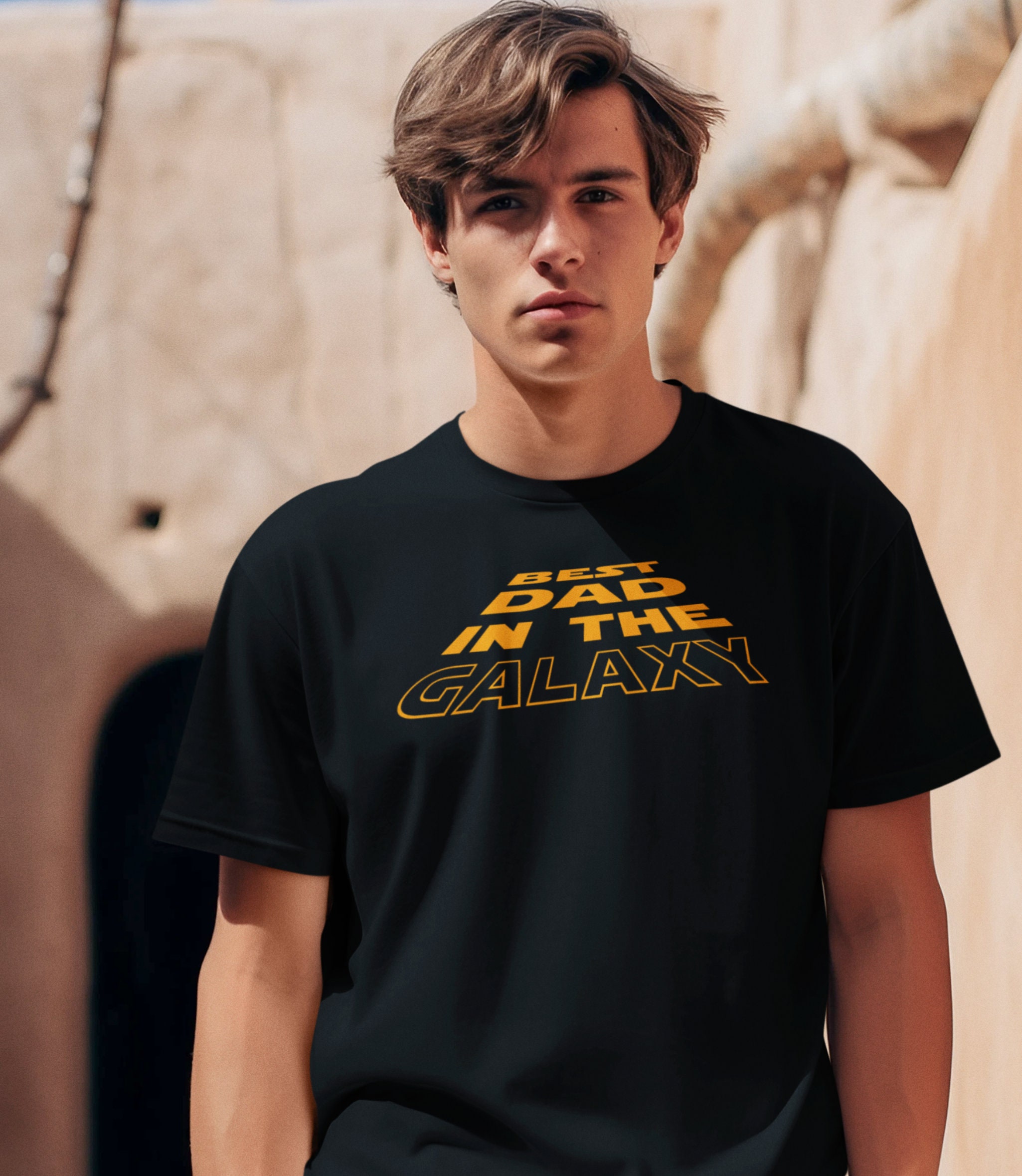 Urban Backwoods Print-Shirt Best Dad In The Galaxy Damen T-Shirt Star Bester Papa Father Sohn Papa (1-tlg) Daddy Wars Vatertag