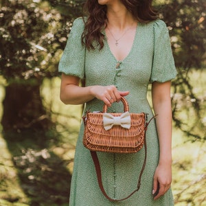 Wicker Bag for mother and daughters, Handmade Unique and Shopping Bag, Wicker Basket, Full Grain Leather Willow basket, Birkin Basket Bag