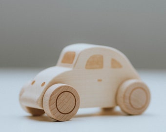 Wooden Toy, Eco-friendly car for kids, Montessori toys in natural color beetle car, safe toys, fidget toys, preschool toys, school-aged toys