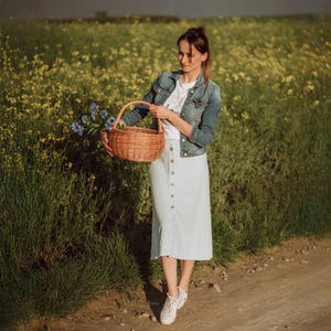 Naturalny kosz na zakupy z wikliny, Naturalny kolor wikliny, Produkt ekologiczny, idealny prezent dla mamy, produkt ekologiczny, idealny kosz na zakupy.