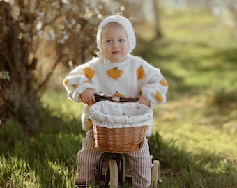 Handwoven Wicker Bicycle Basket: Kids Balance Bike, Scooter