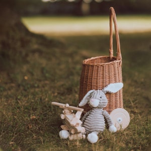 Handmade shopping cart, toy cart made of Polish wicker for children, perfect gift for birthday kids, eco-friendly wicker basket. image 8