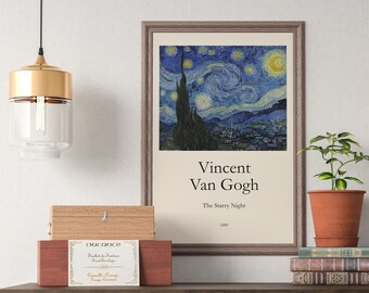 Poster, Vincent Van Gogh, The Starry Night, Vintage Kunstdruck