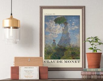 Poster, Claude Monet, La Promenade, Vintage Kunstdruck