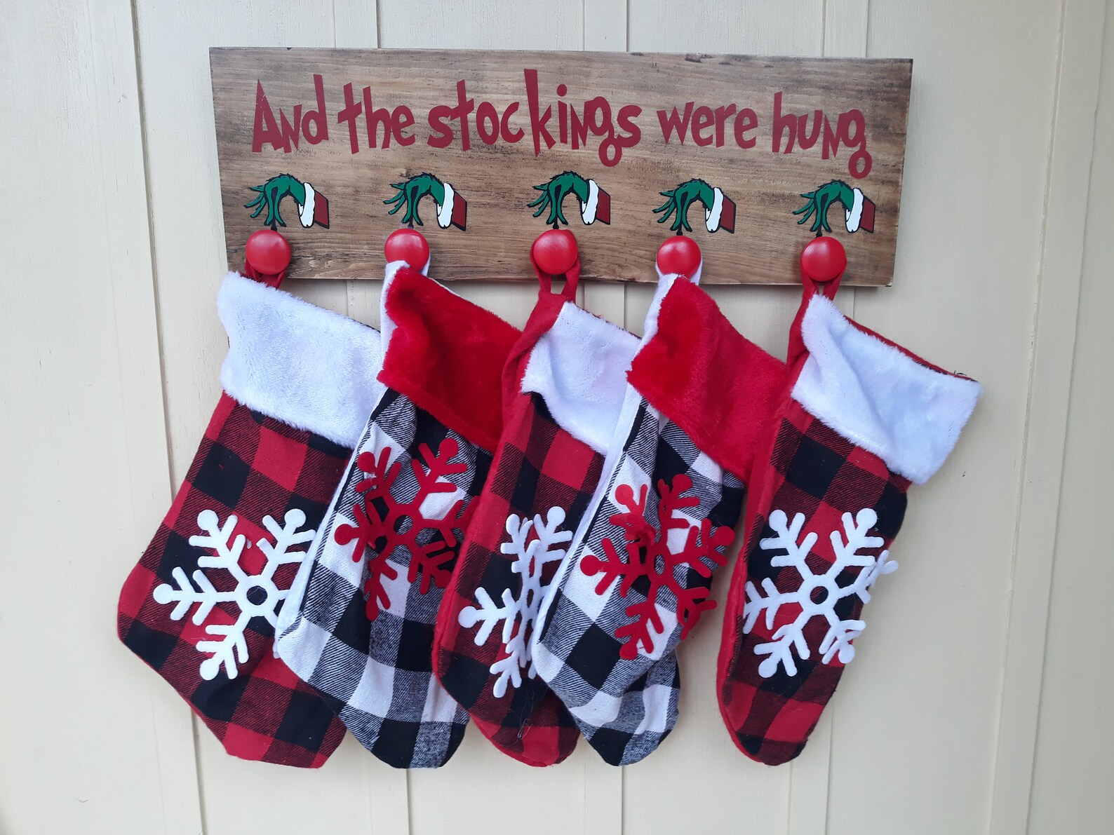 The Grinch Stocking Holder Wall Mounted Stocking Holder Etsy
