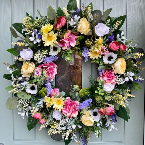 All Year Round Wreath for Front Door Etsy UK