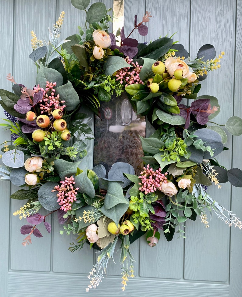 All Year Round Wreath for Front Door Etsy UK