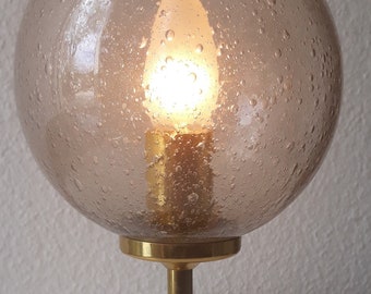 1950s Bubble Vintage Lamp Table Lamp Desk Lamp Smoked Glass Brass 1960s