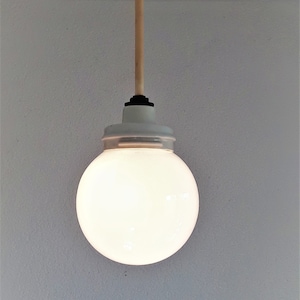 30s opal glass lamp ceiling lamp porcelain pendant light original vintage 40s