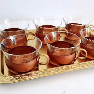 60s tea service set: 6 glasses with (free) tray 60s