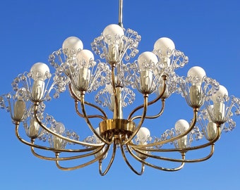1960s Sputnik Dandelion Chandelier "Emil Stejnar" Vintage Lamp 1950s
