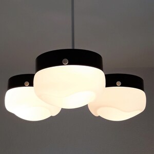 70s CEILING LAMP Opal glass ART lamp pendant lamp chrome VINTAGE 70s