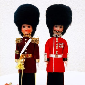 Vintage British Royal Guards Doll, Uniform Doll, Handmade, Sleepy Eye