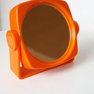 70s Vintage Mirror Makeup Mirror Orange Space Age 70s