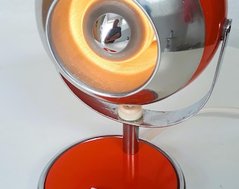 70s Vintage Globe Table Lamp Orange · 70s Space Age