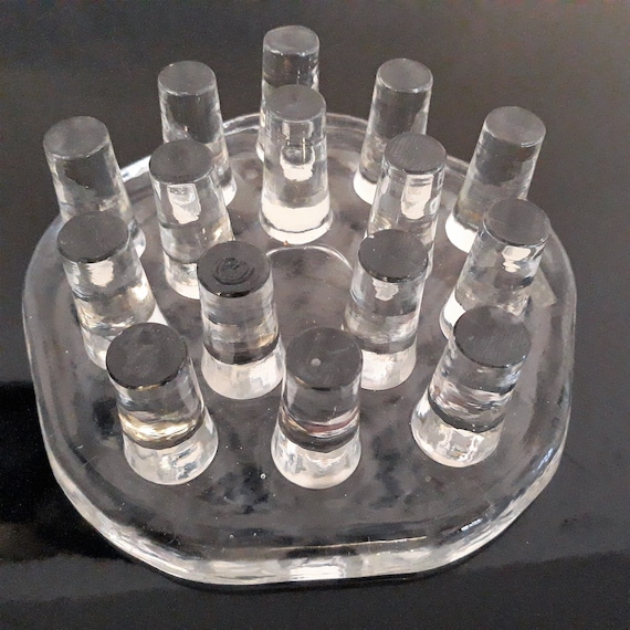 70s Klassiker Glas Stövchen Teewärmer Rechaud Massiv Glas schwer 70er