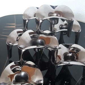 70s Modular Candlestick Candle Holder Metal 7 Pieces Nagel Quist BMF 70s