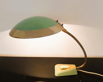 Lampe de table vintage des années 50, lampe de bureau Mint Helo "lampe d'atelier des années 50