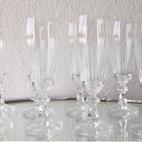 80s Schott Zwiesel sparkling wine/champagne glasses set of 9 champagne glasses vintage 80s