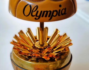 1960s Cigarette Dispenser Football World Cup Handmade Gold Cigarettes Genuine Leather 1960s