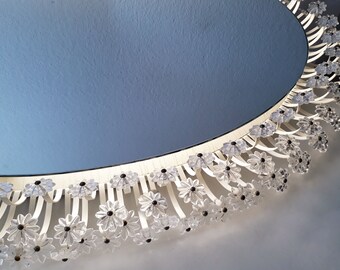 1950s illuminated mirror by Emil Stejnar, large oval, 85 x 65 cm, vintage 60s