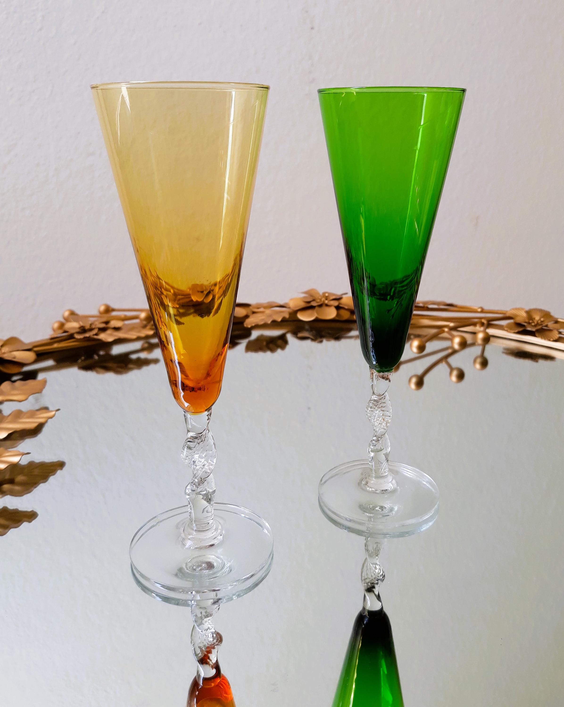 Murano champagne flutes - Etsy 日本